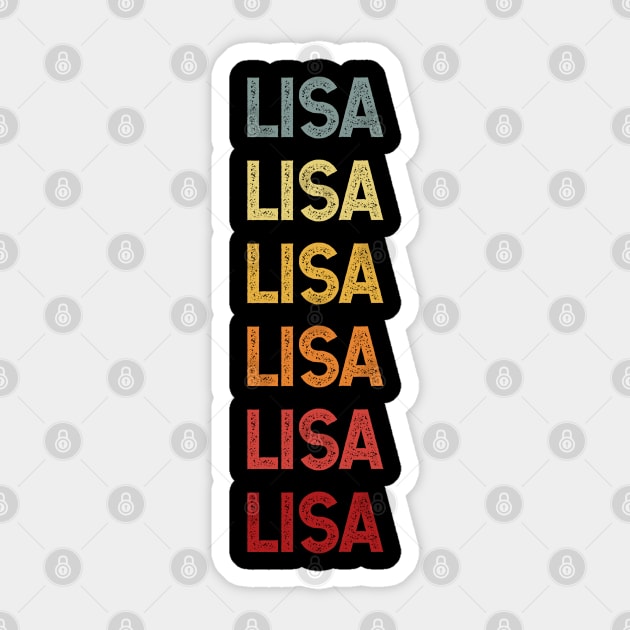 Lisa Name Vintage Retro Gift Called Lisa Sticker by CoolDesignsDz